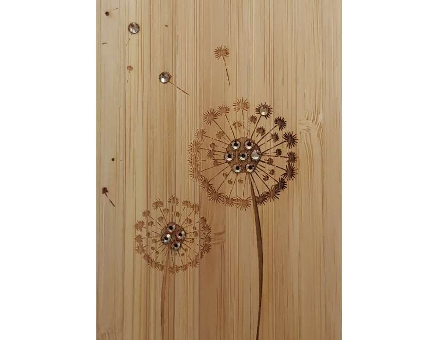 Coque bois-plastique iPhone 13 DANDELION SWAROVSKI